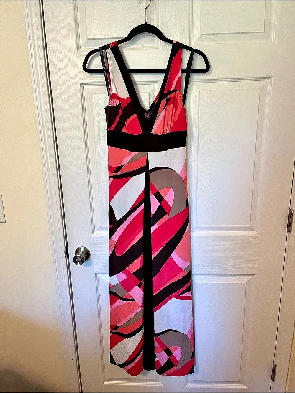 Bisou Geometric Dress in Pink & Black Size 12 Like New